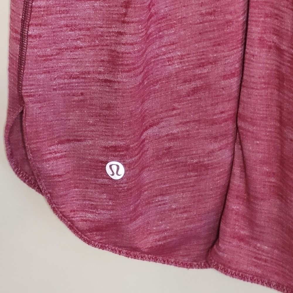 Lululemon 105 Singlet Heathered Cranberry Tank Top Size 6 - Picture 8 of 9